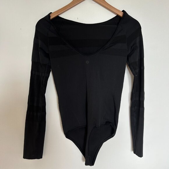 Lululemon Gleam and Glow Bodysuit Black Size 8 - Picture 7 of 10